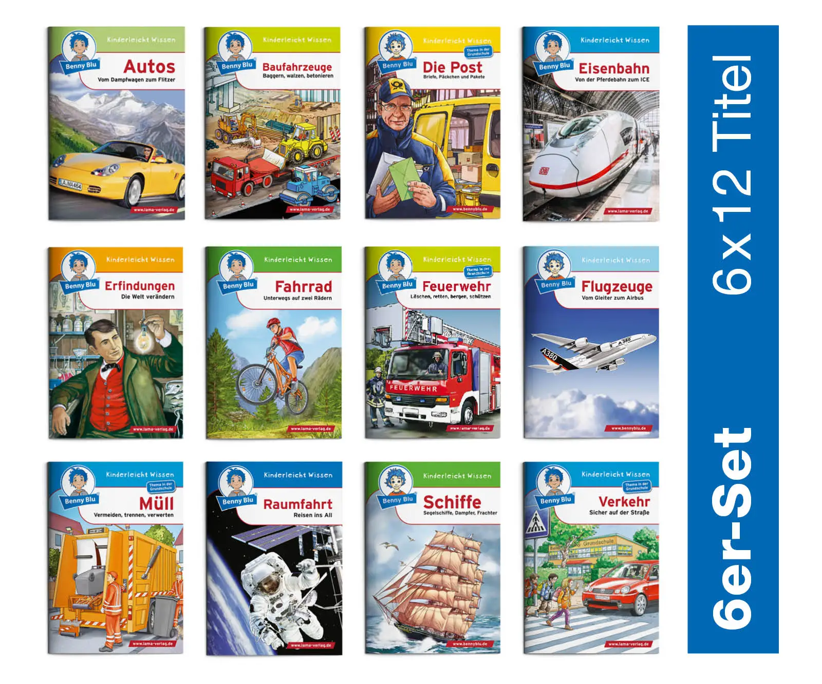 BennyBlu | Set 4: Fortbewegungsmittel (6 x 12 Titel | 72 Hefte)