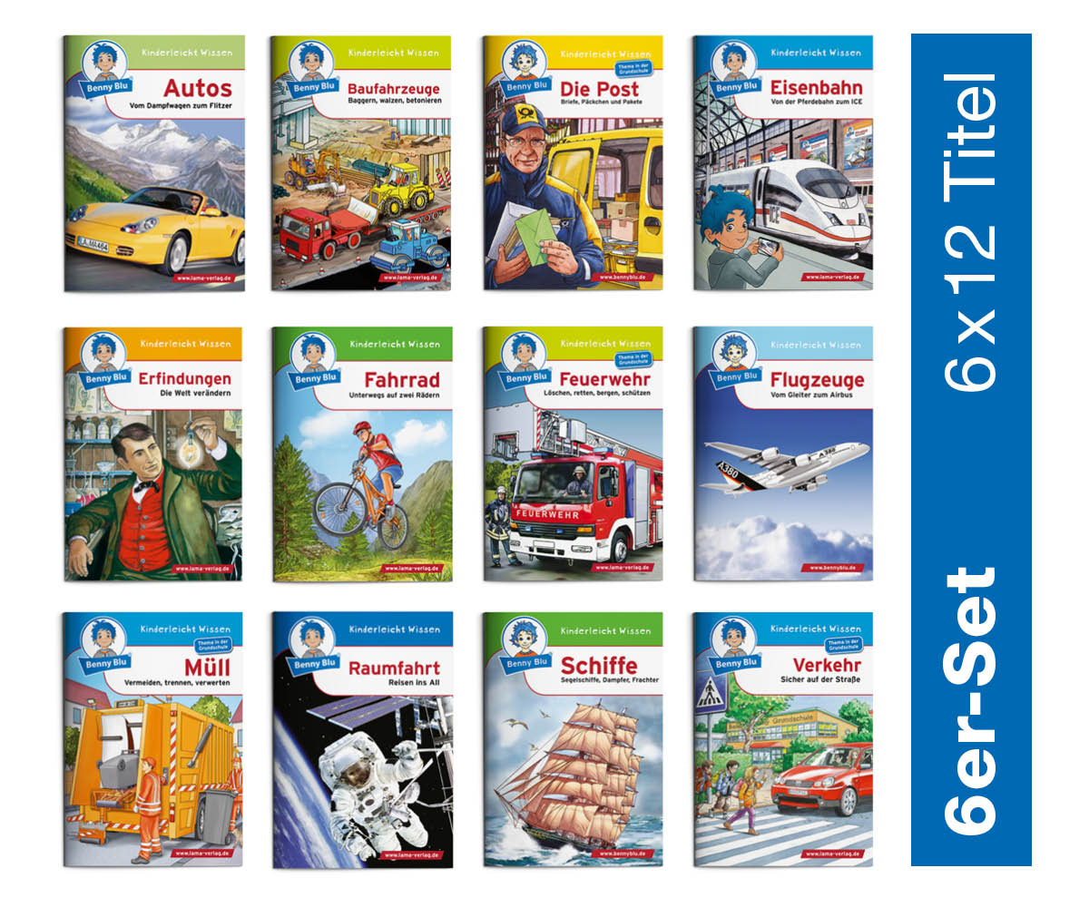 BennyBlu | Set 4: Fortbewegungsmittel (6 x 12 Titel | 72 Hefte)