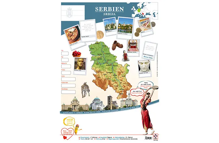 Serbien Länderposter A2
