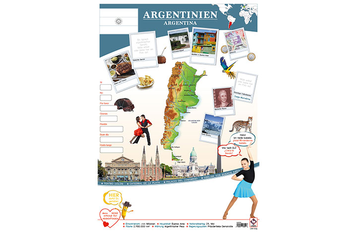 Argentinien Länderposter A2