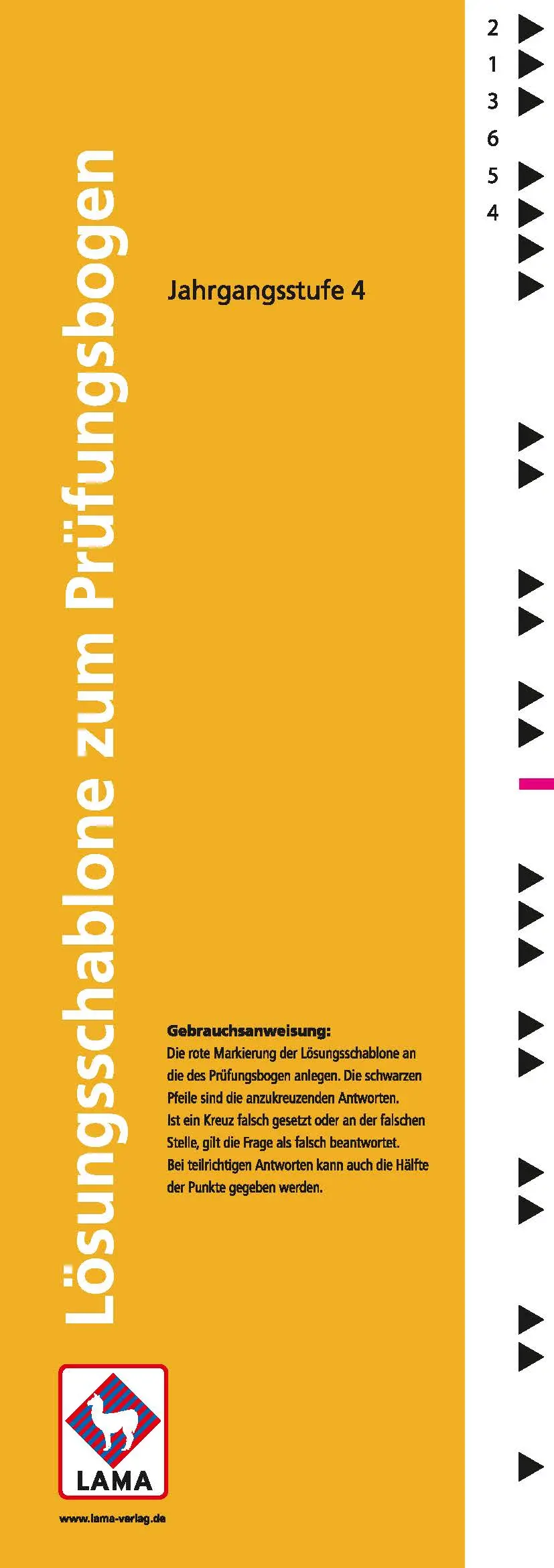 Der schlaue Radfahrer - Lösungsschablone zum Prüfbogen