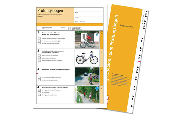 Der schlaue Radfahrer – Prüfungsbogen