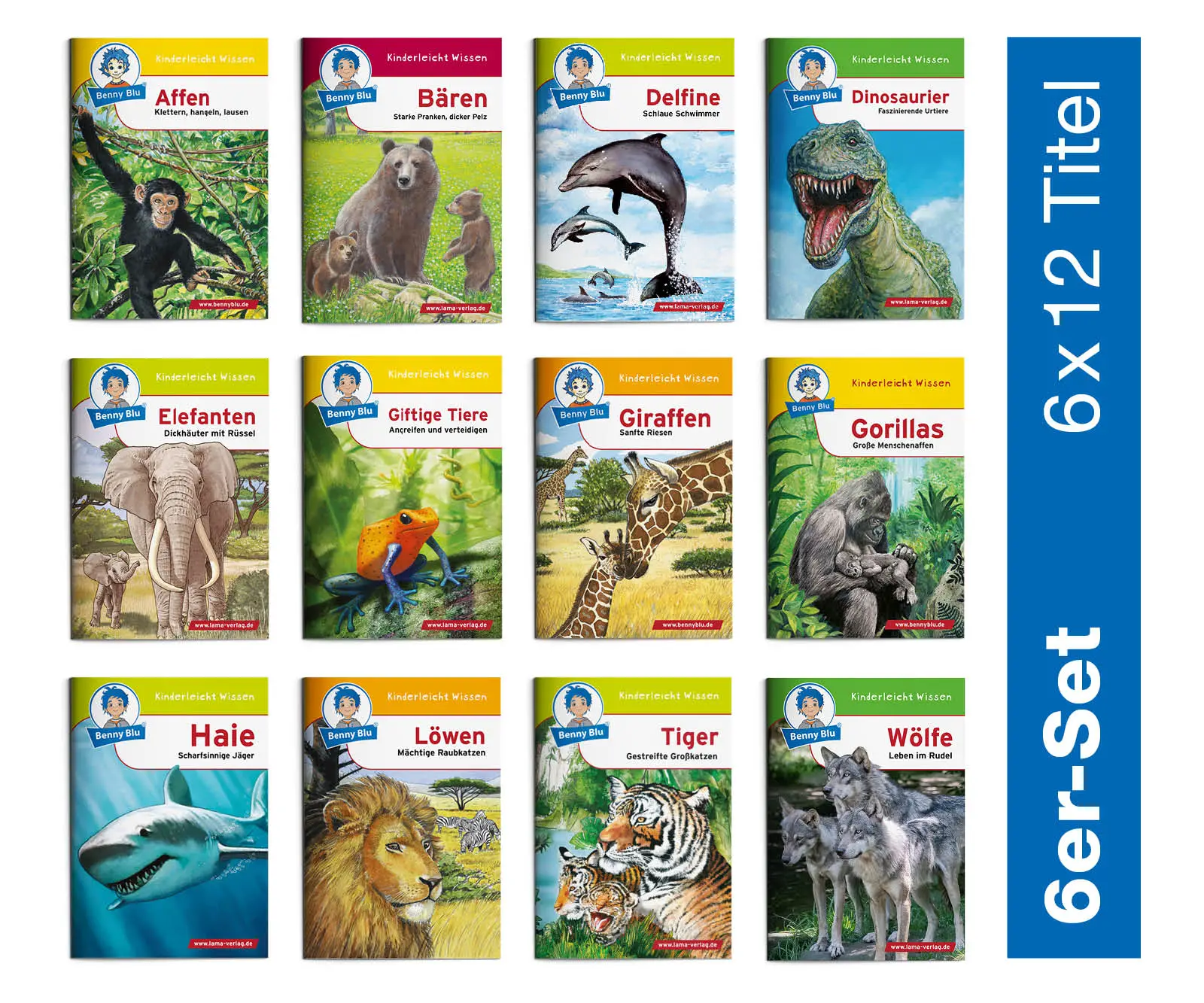BennyBlu | Set 1: Wilde Tiere (6 x 12 Titel | 72 Hefte)