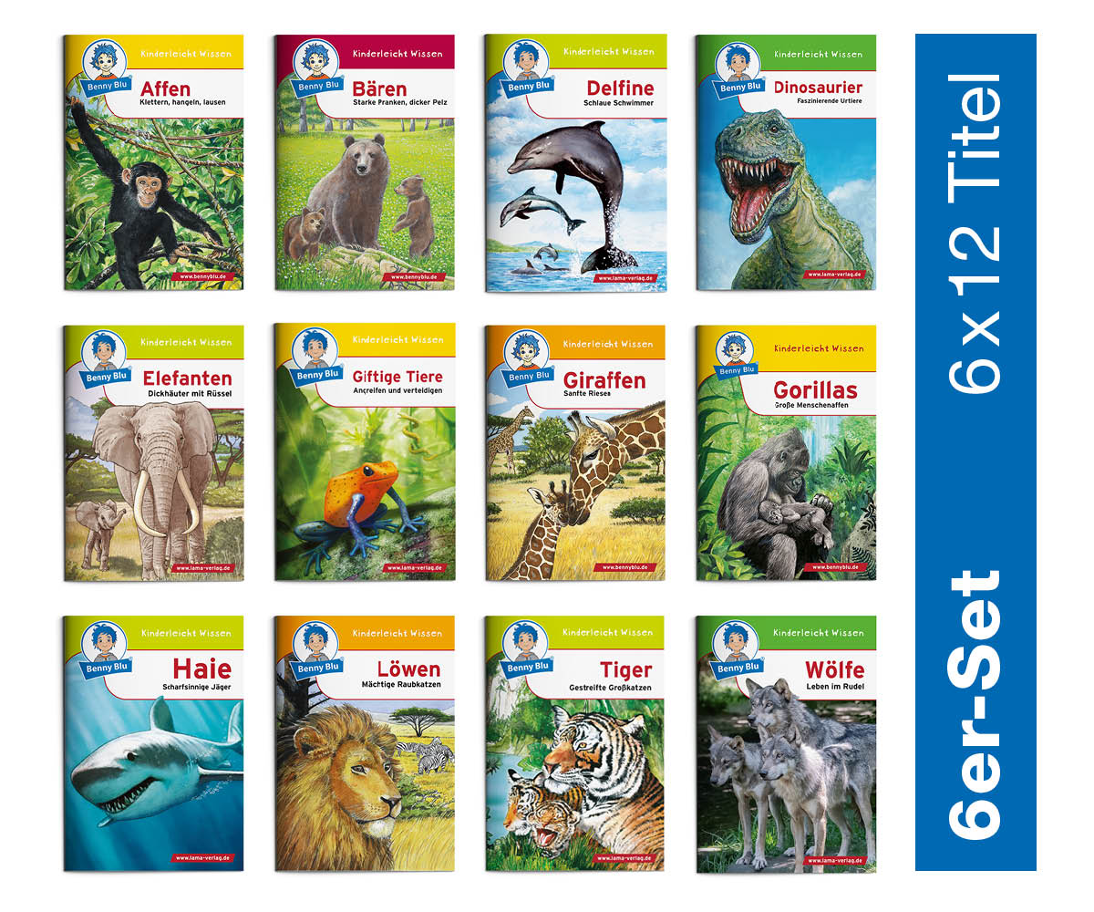 BennyBlu | Set 1: Wilde Tiere (6 x 12 Titel | 72 Hefte)