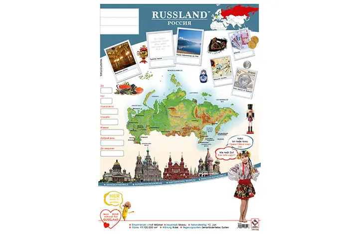 Russland Länderposter A1