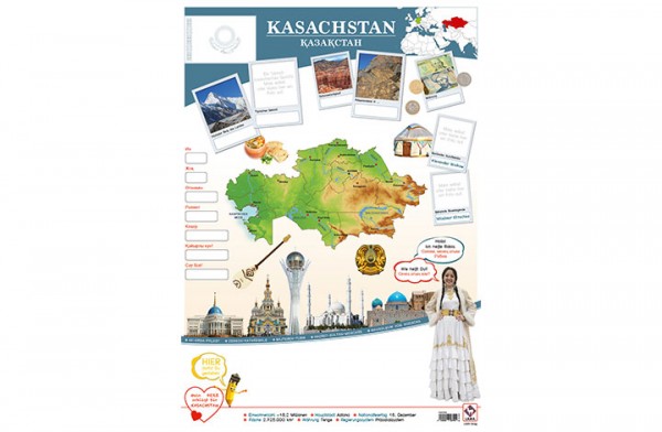 Kasachstan Länderposter A1