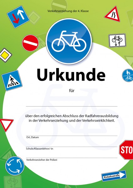 Radfahrer-Urkunde 
