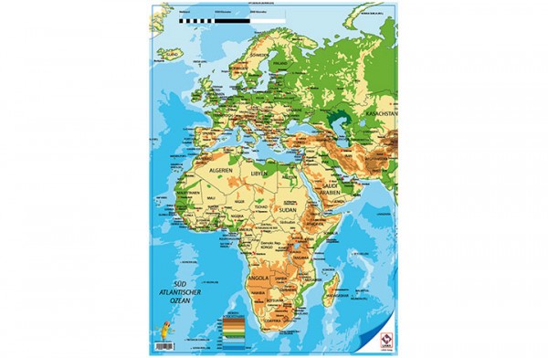 Weltkarte Europa und Afrika-Poster A2